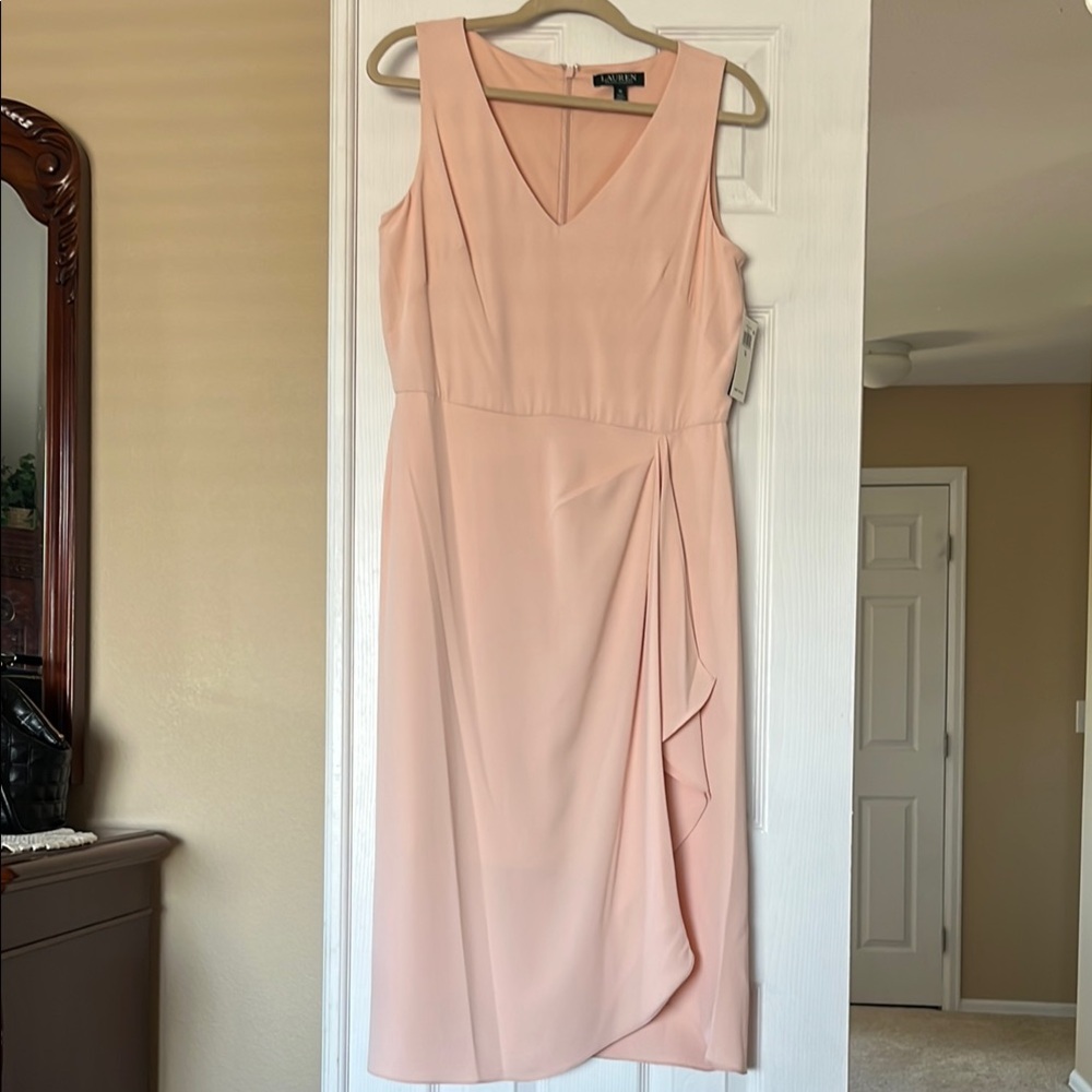 Ralph Lauren Soft Pink Midi Dress sz 10